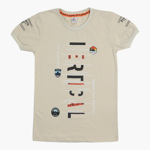 Boys Half Sleeves T-Shirt - Fawn, Boys T-Shirts, Chase Value, Chase Value