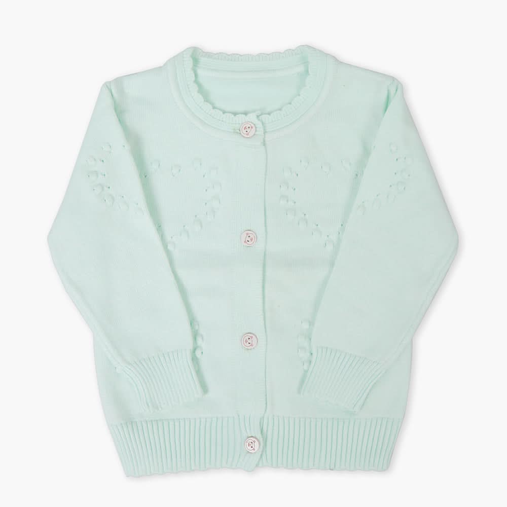 Newborn Girls Sweater - Cyan, Newborn Girls Winterwear, Chase Value, Chase Value