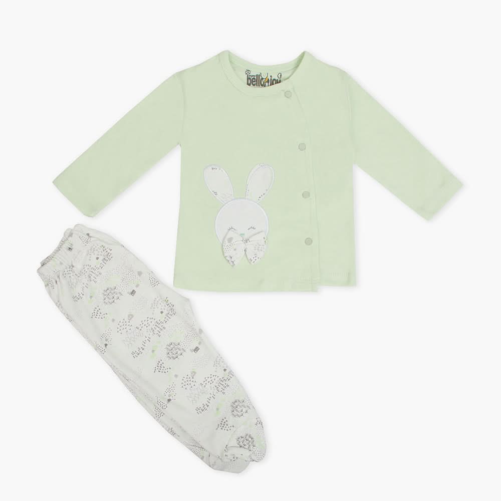 Newborn Girls Full Sleeves Suit - Green, Newborn Girls Winterwear, Chase Value, Chase Value