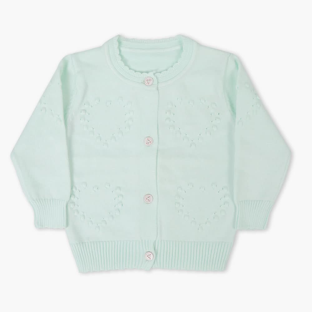 Newborn Girls Sweater - Cyan, Newborn Girls Winterwear, Chase Value, Chase Value