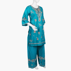 Women's Embroidered 2Pcs Suit - Sea Green, Women Shalwar Suits, Chase Value, Chase Value