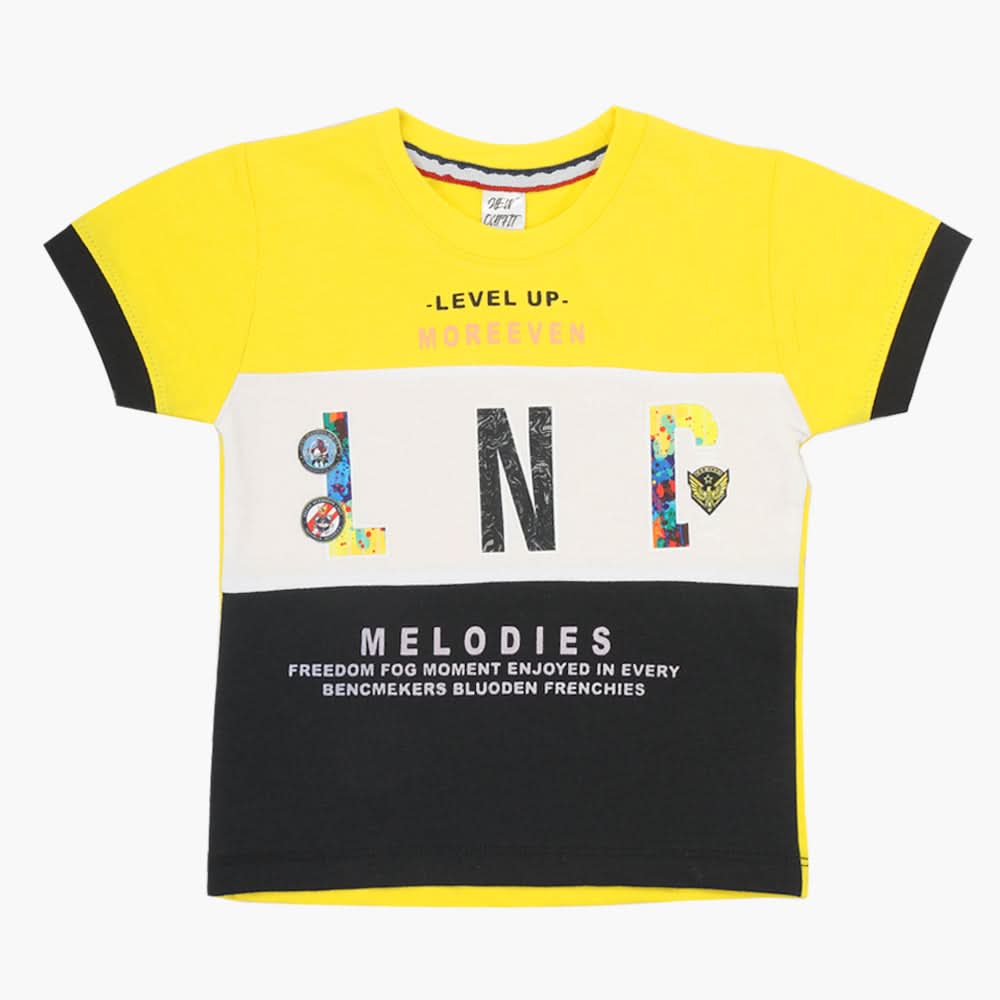 Boys Half Sleeves T-Shirt - Yellow, Boys T-Shirts, Chase Value, Chase Value