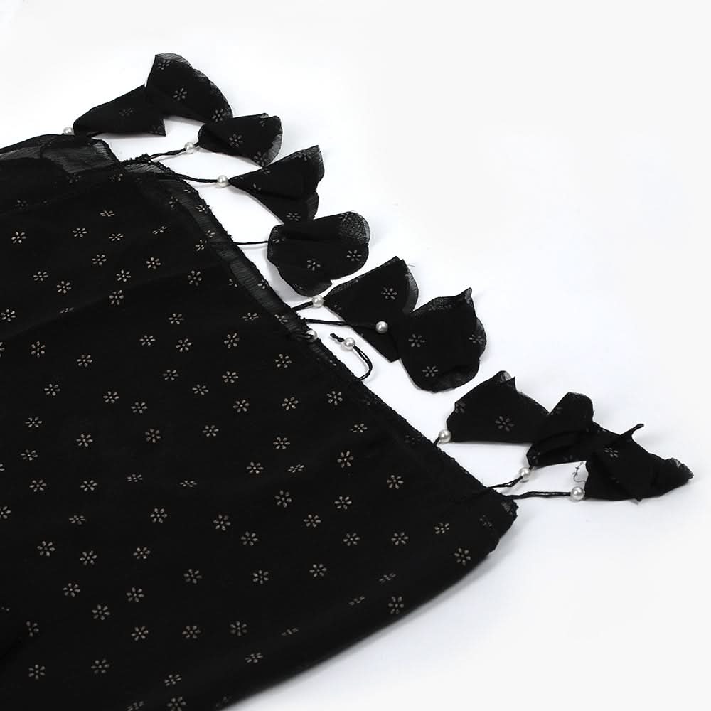 Women's Printed Scarf - Black, Women Shawls & Scarves, Chase Value, Chase Value