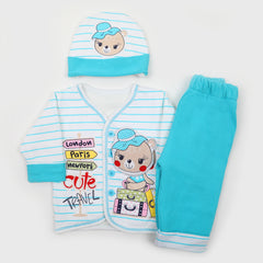 Newborn Girls Full Sleeves Suit - Blue