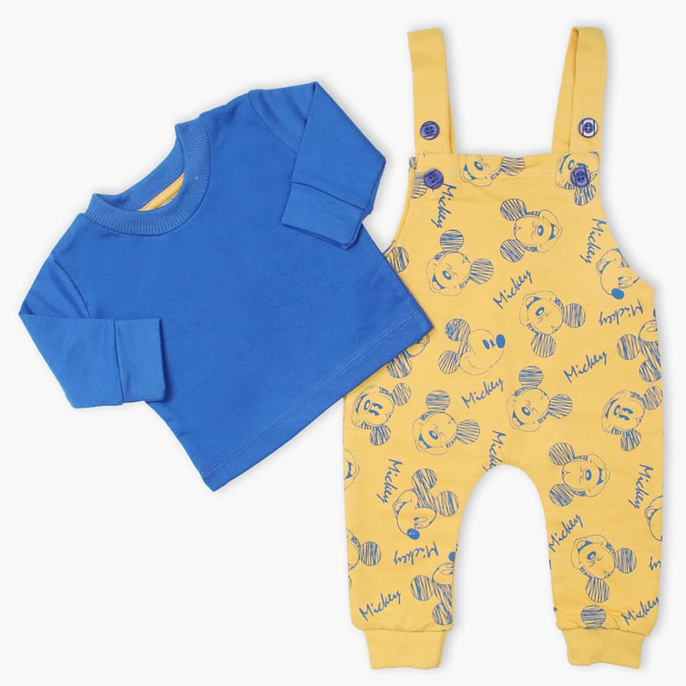 Newborn Boys Full Sleeves Romper 2pcs - Yellow, Newborn Boys Winterwear, Chase Value, Chase Value