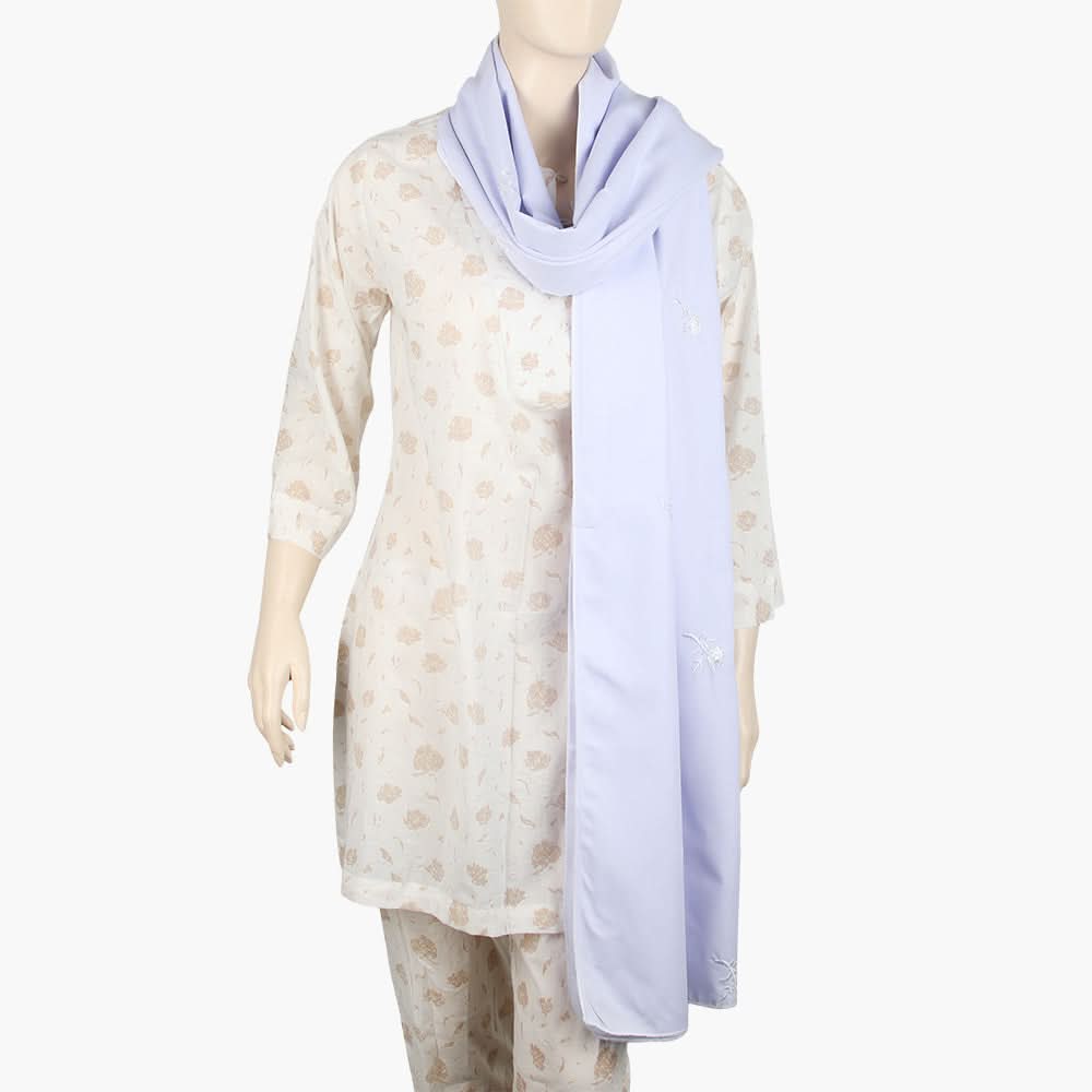 Women's Embroidered Dupatta - White, Women Dupatta, Chase Value, Chase Value