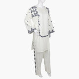 Women's Embroidered 2Pcs Suit - Off White, Women Shalwar Suits, Chase Value, Chase Value