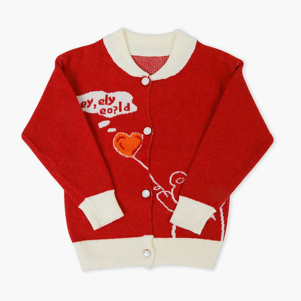 Newborn Girls Sweater - Red, Newborn Girls Winterwear, Chase Value, Chase Value