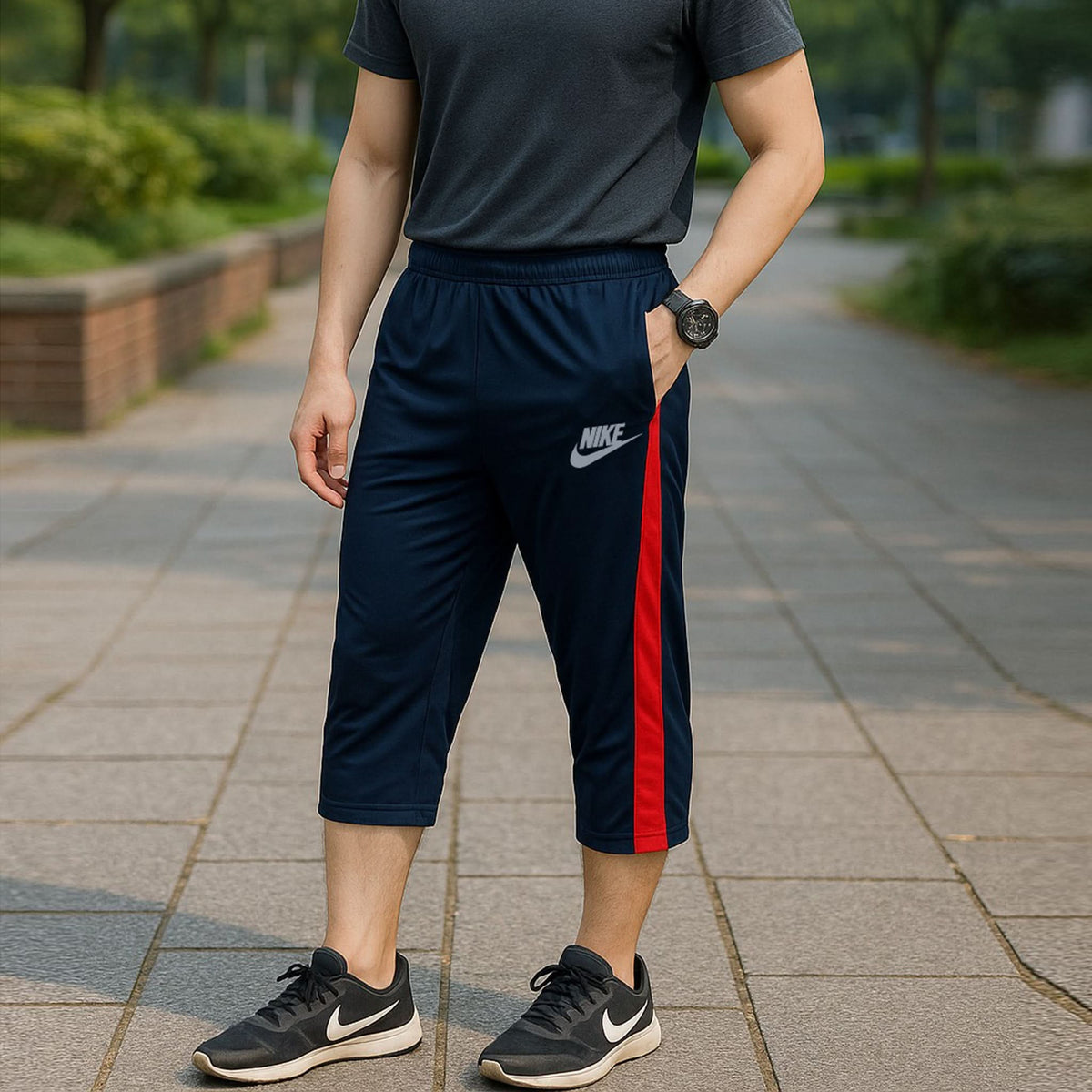 Men's Fancy 3 QTR - Navy Blue, Men's Shorts, Chase Value, Chase Value