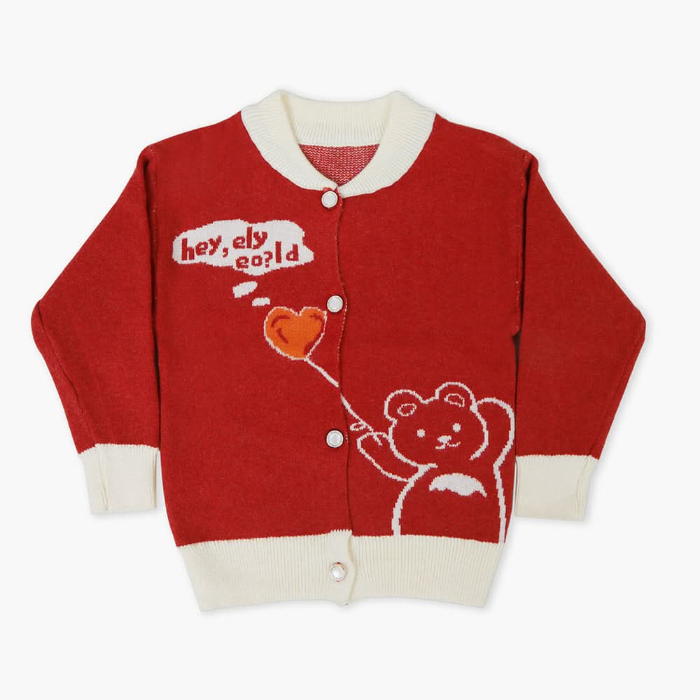 Newborn Girls Sweater - Red, Newborn Girls Winterwear, Chase Value, Chase Value