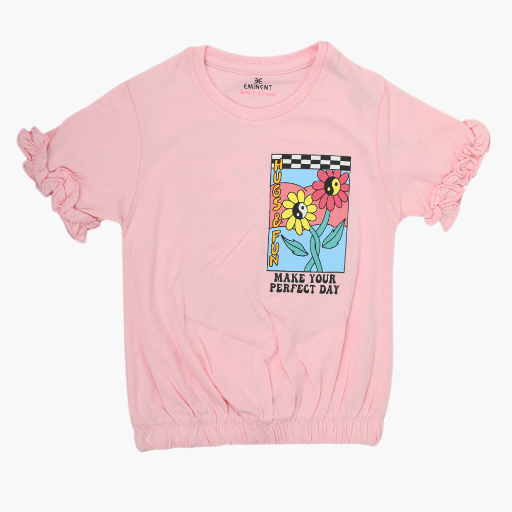 Eminent Girls Half Sleeves T-Shirt - Light Pink, Girls T-Shirts, Eminent, Chase Value