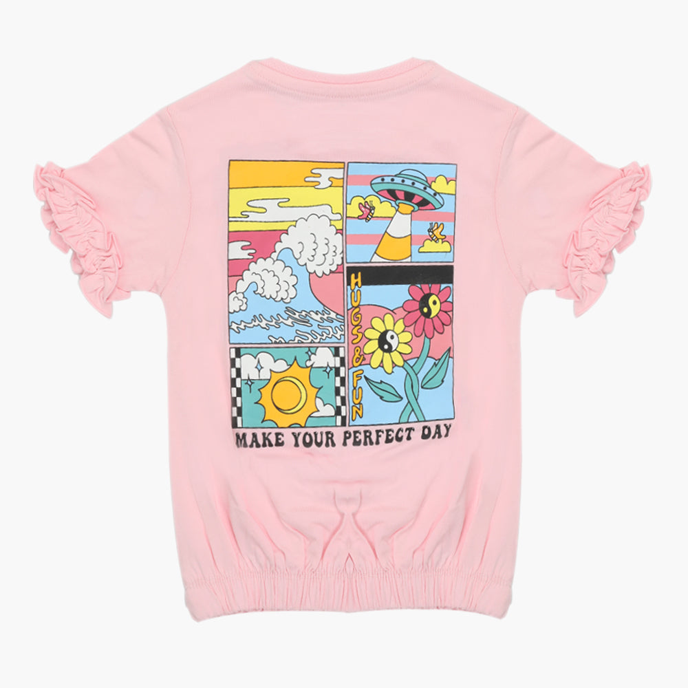Eminent Girls Half Sleeves T-Shirt - Light Pink, Girls T-Shirts, Eminent, Chase Value