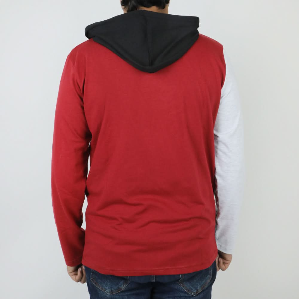 Men's Full Sleeves Hoodie T-Shirt - Maroon, Men's Jackets & Hoodies, Chase Value, Chase Value