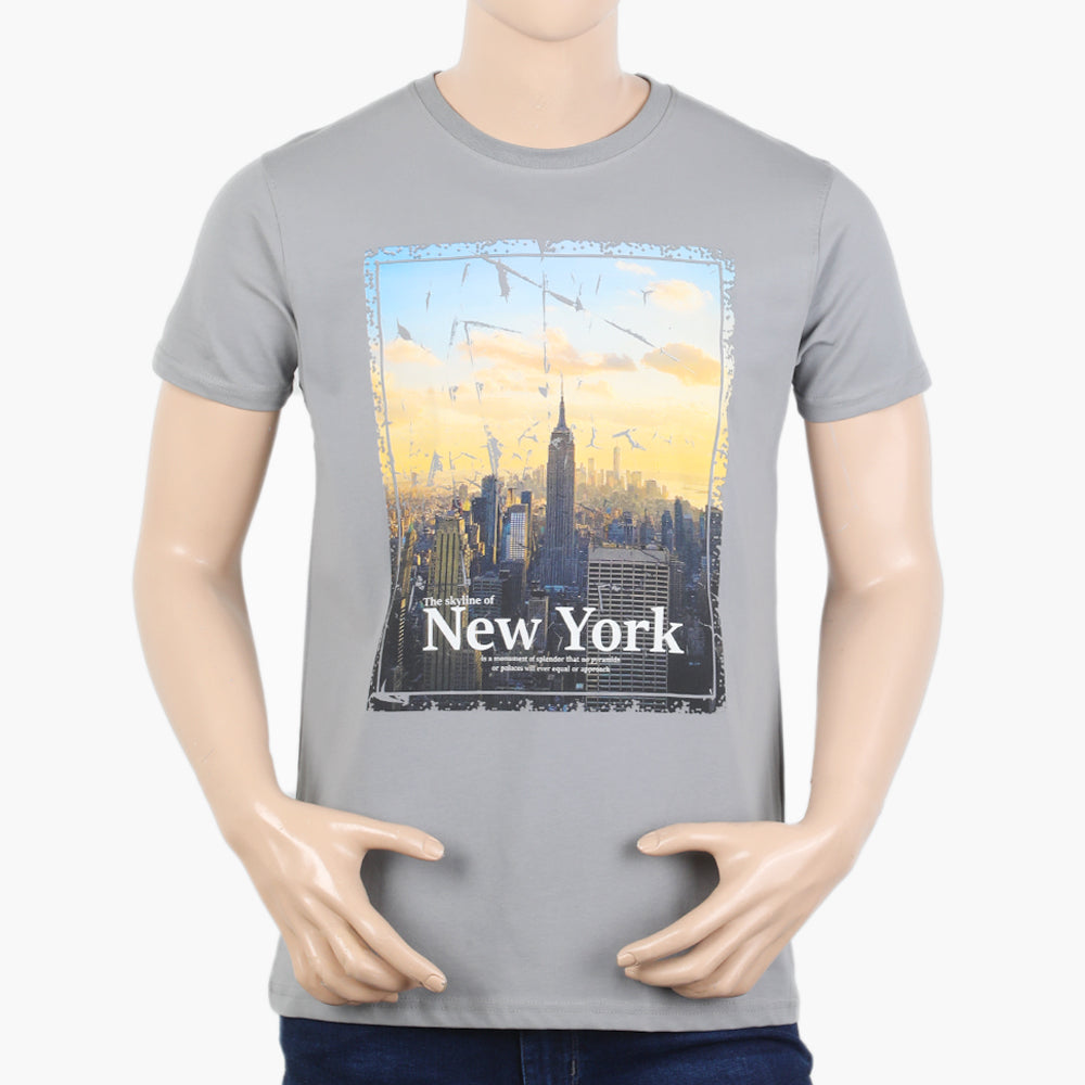 Men's Half Sleeves T-Shirt - Grey, Men's T-Shirts & Polos, Chase Value, Chase Value