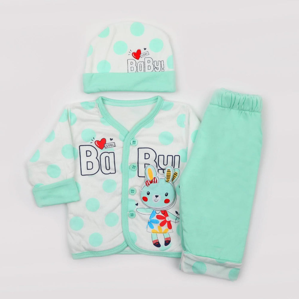 Newborn Girls Full Sleeves Suit - Cyan, Newborn Girls Sets & Suits, Chase Value, Chase Value