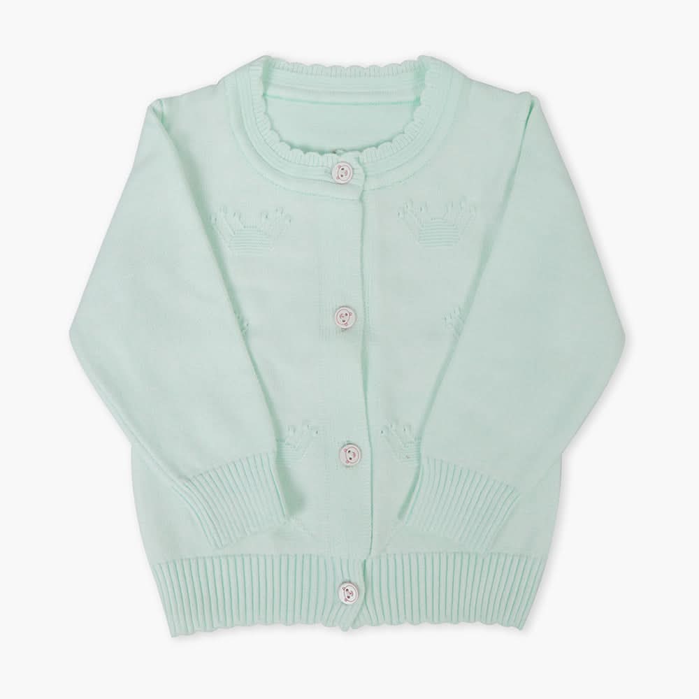 Newborn Girls Sweater - Cyan, Newborn Girls Winterwear, Chase Value, Chase Value