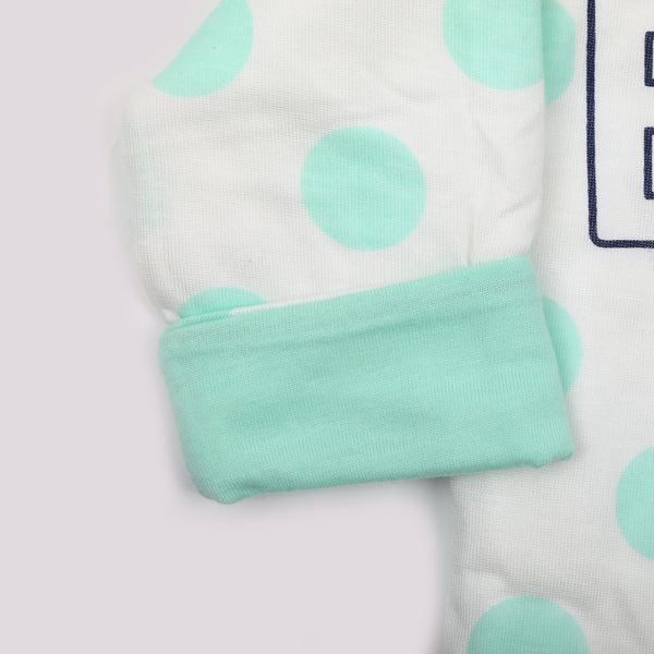 Newborn Girls Full Sleeves Suit - Cyan