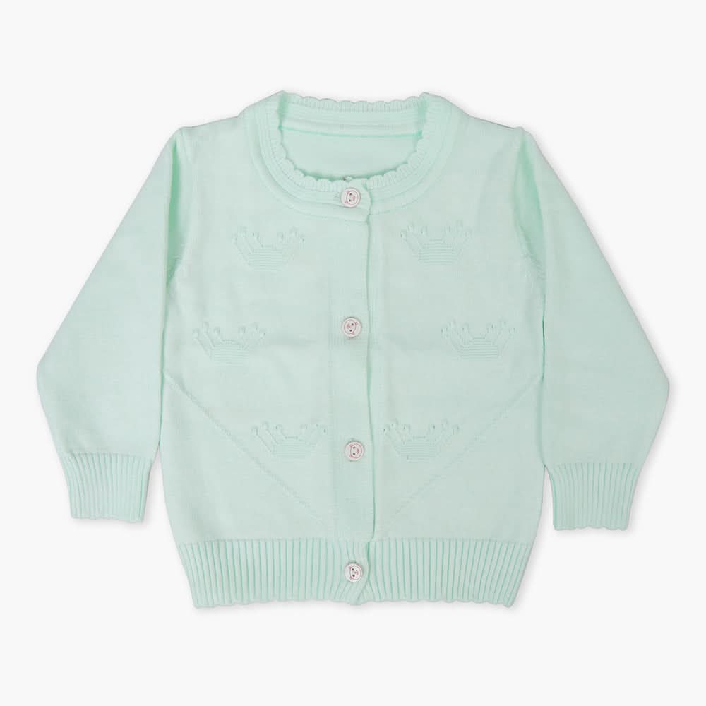 Newborn Girls Sweater - Cyan, Newborn Girls Winterwear, Chase Value, Chase Value