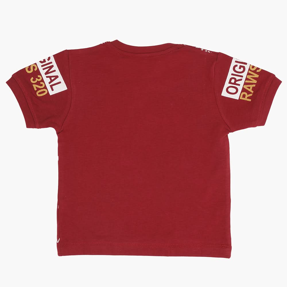 Boys Half Sleeves T-Shirt - Maroon, Boys T-Shirts, Chase Value, Chase Value