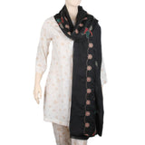 Women's Embroidered Dupatta - Black, Women Dupatta, Chase Value, Chase Value