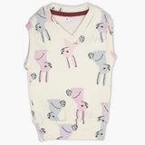 Newborn Girls Sleeveless Sweater - White, Newborn Girls Winterwear, Chase Value, Chase Value