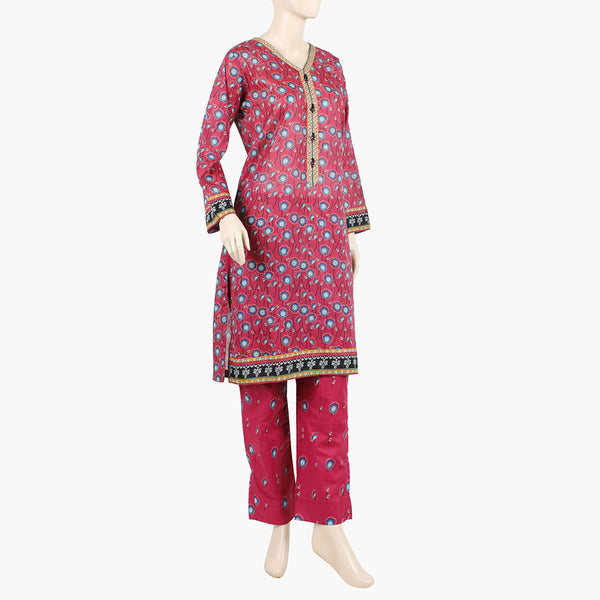 Women's Printed Co-Ord Set - Dark Pink, Women Shalwar Suits, Chase Value, Chase Value