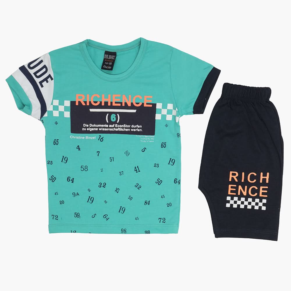 Boys Half Sleeves Suit - Sea Green, Boys Sets & Suits, Chase Value, Chase Value