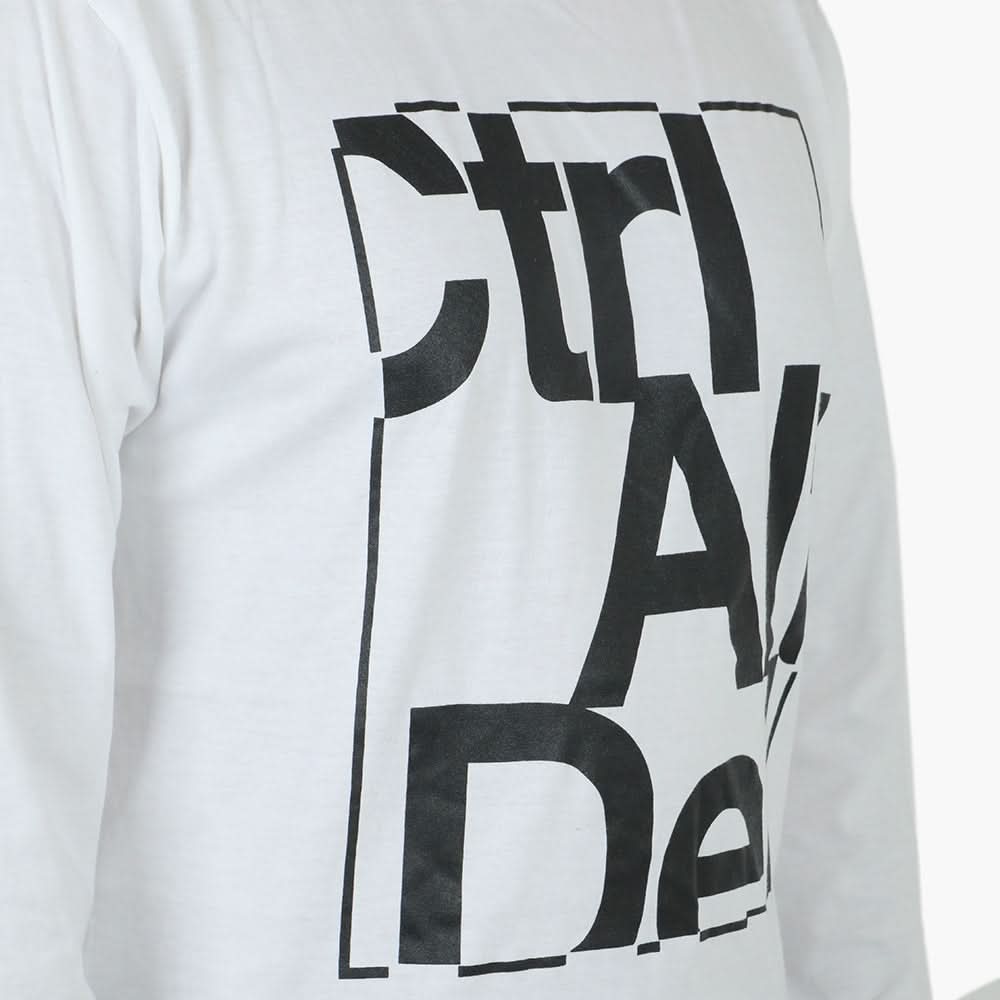 Men's Full Sleeves T-Shirt - White, Men's T-Shirts & Polos, Chase Value, Chase Value