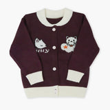 Newborn Girls Sweater - Dark Purple, Newborn Girls Winterwear, Chase Value, Chase Value