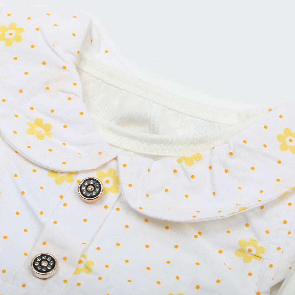 Newborn Girls Full Sleeves Suit - Yellow, Newborn Girls Sets & Suits, Chase Value, Chase Value