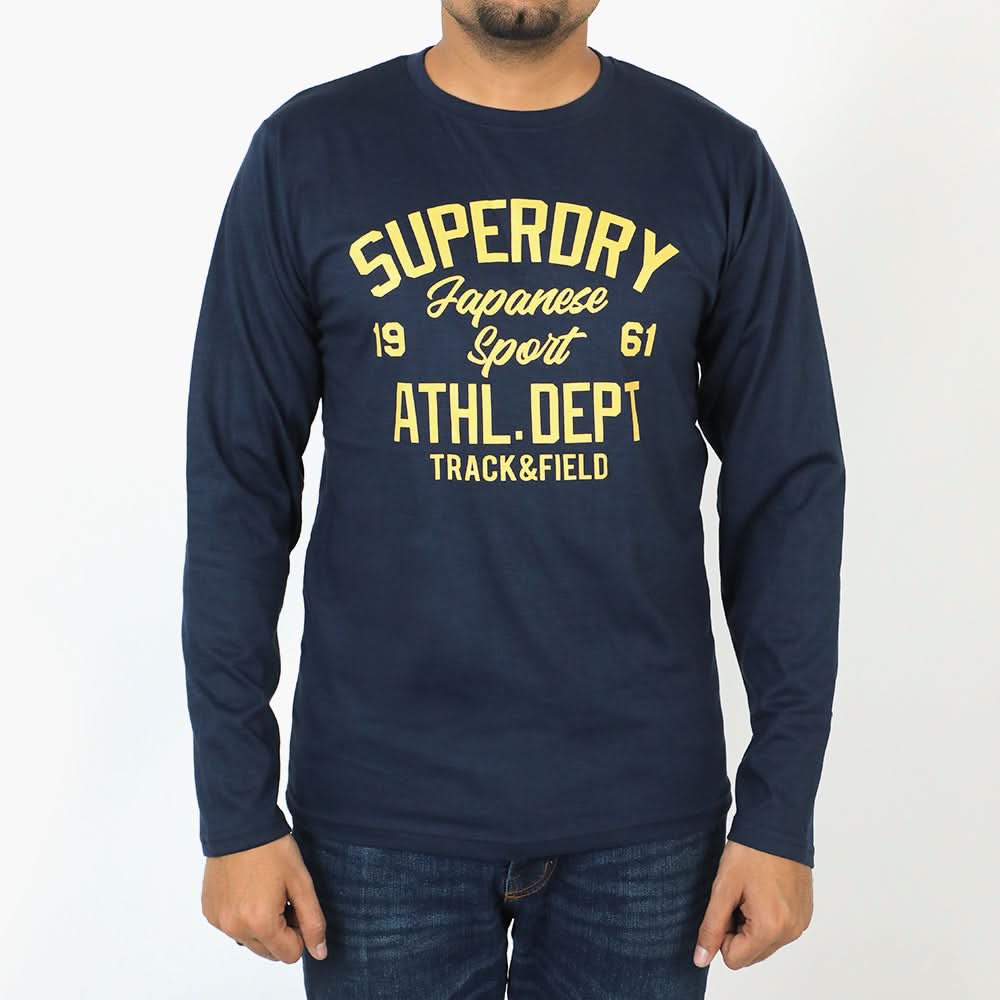 Men's Full Sleeves T-Shirt - Navy Blue, Men's T-Shirts & Polos, Chase Value, Chase Value