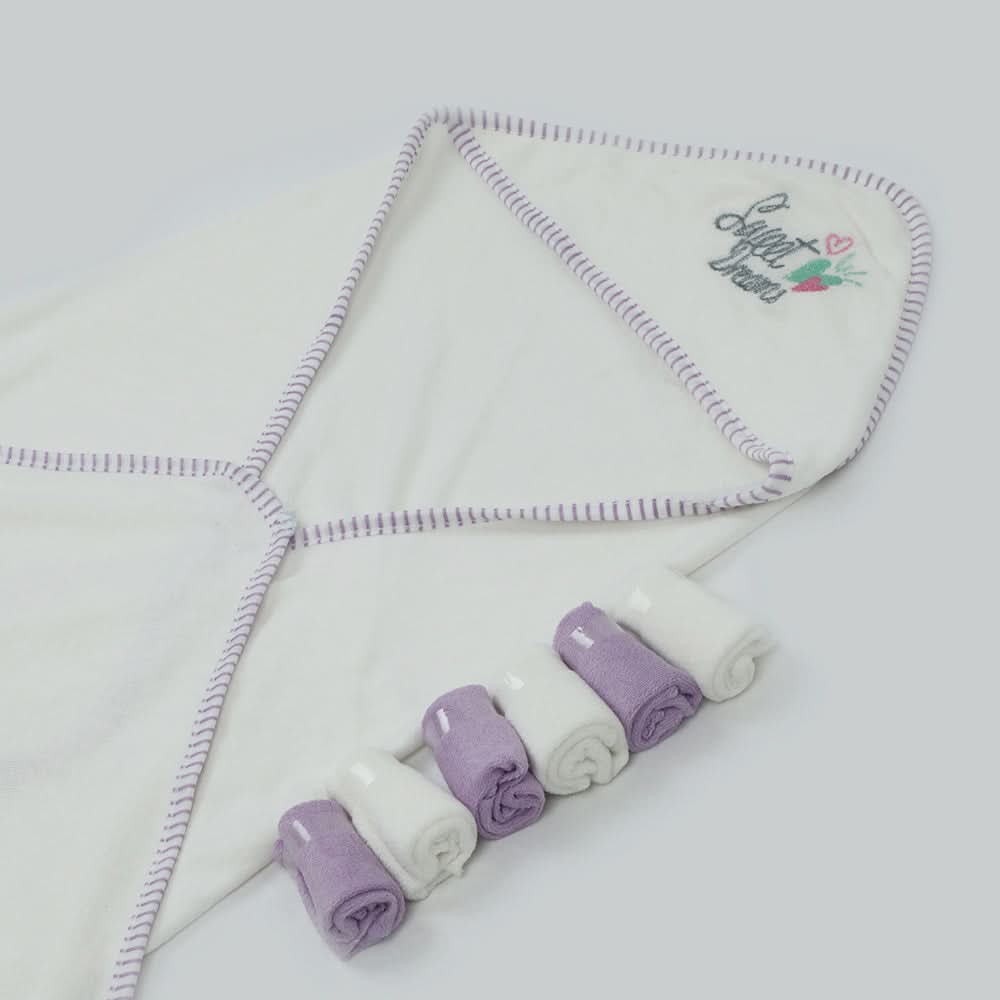 Valuable Bath Towel & 6 Pc Roll Face Towel - White, Bath Accessories, Chase Value, Chase Value