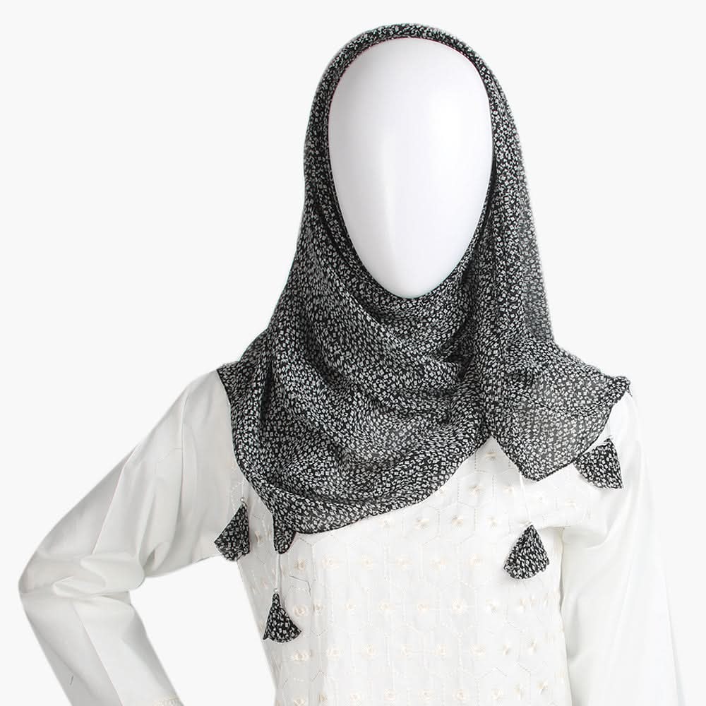 Women's Printed Scarf - Black, Women Shawls & Scarves, Chase Value, Chase Value