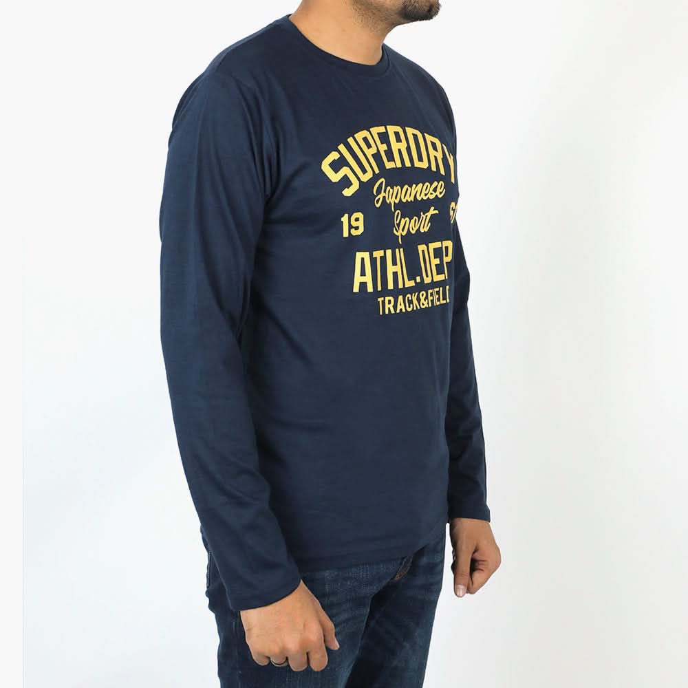 Men's Full Sleeves T-Shirt - Navy Blue, Men's T-Shirts & Polos, Chase Value, Chase Value