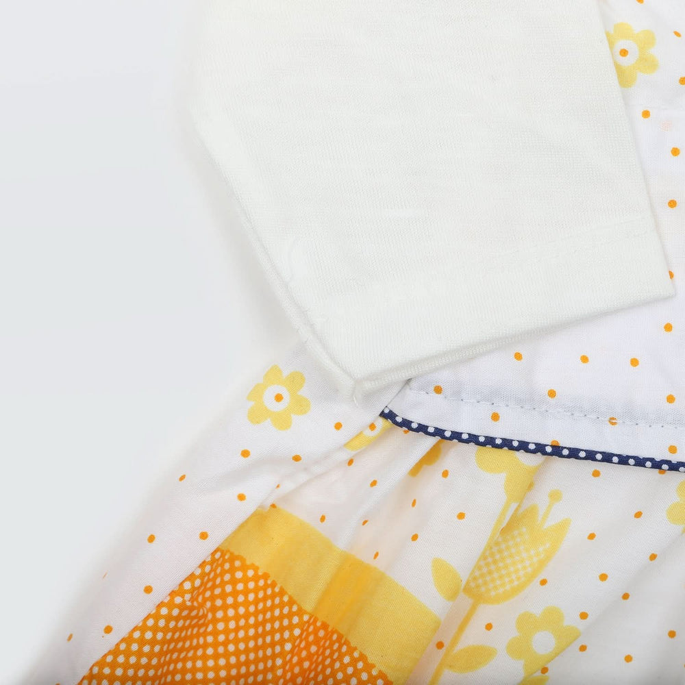 Newborn Girls Full Sleeves Suit - Yellow, Newborn Girls Sets & Suits, Chase Value, Chase Value