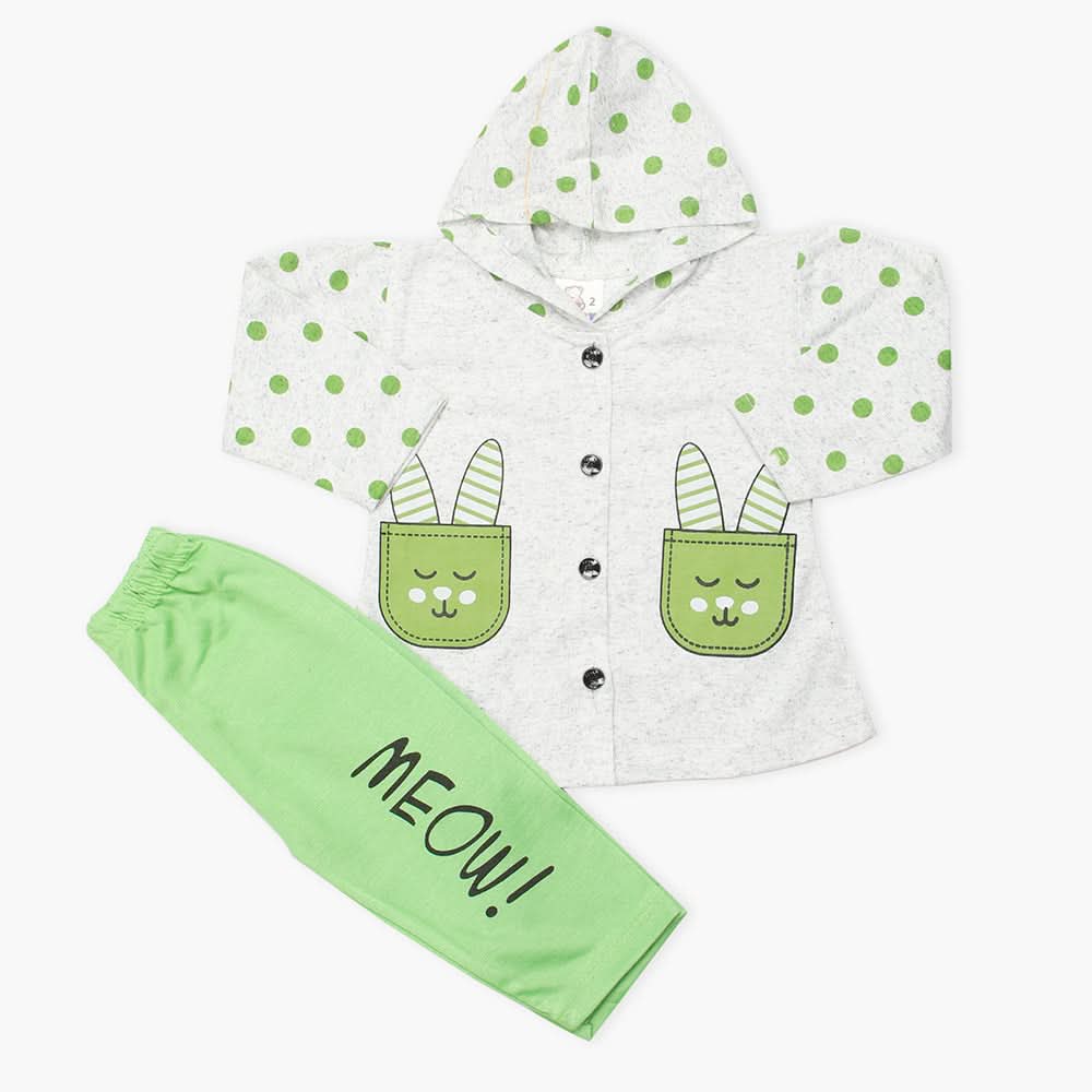 Newborn Girls Full Sleeves Suit - Green, Newborn Girls Winterwear, Chase Value, Chase Value