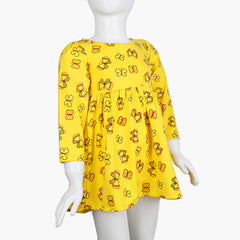 Girls Full Sleeves Frock - Yellow, Girls Frocks, Chase Value, Chase Value