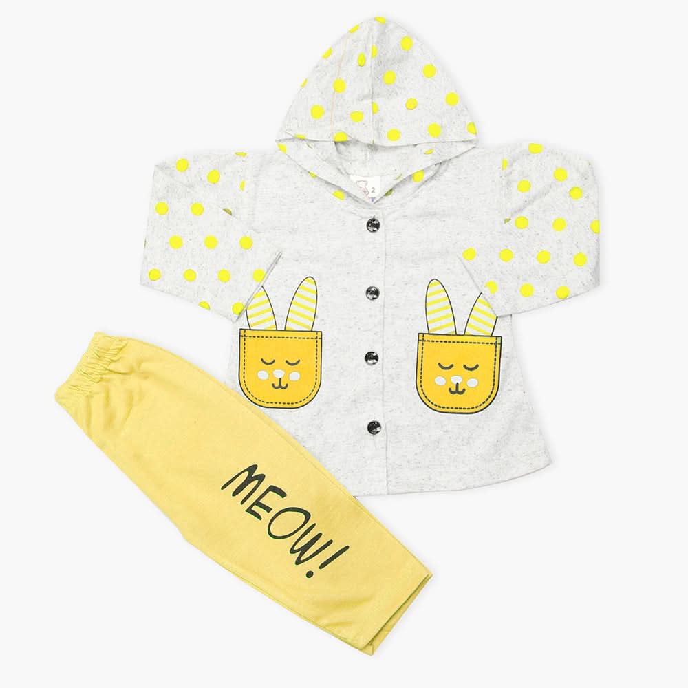 Newborn Girls Full Sleeves Suit - Yellow, Newborn Girls Winterwear, Chase Value, Chase Value