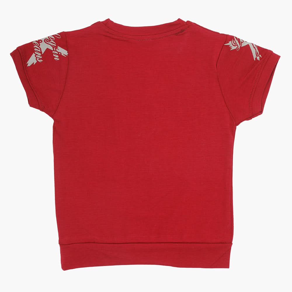 Boys Half Sleeves T-Shirt - Maroon, Boys T-Shirts, Chase Value, Chase Value