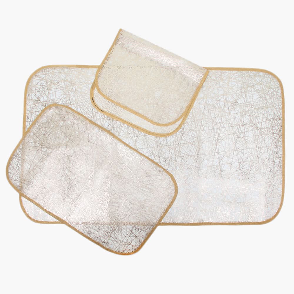 Fancy Runner & Mat 3pcs Set - Brown, Mat, Chase Value, Chase Value