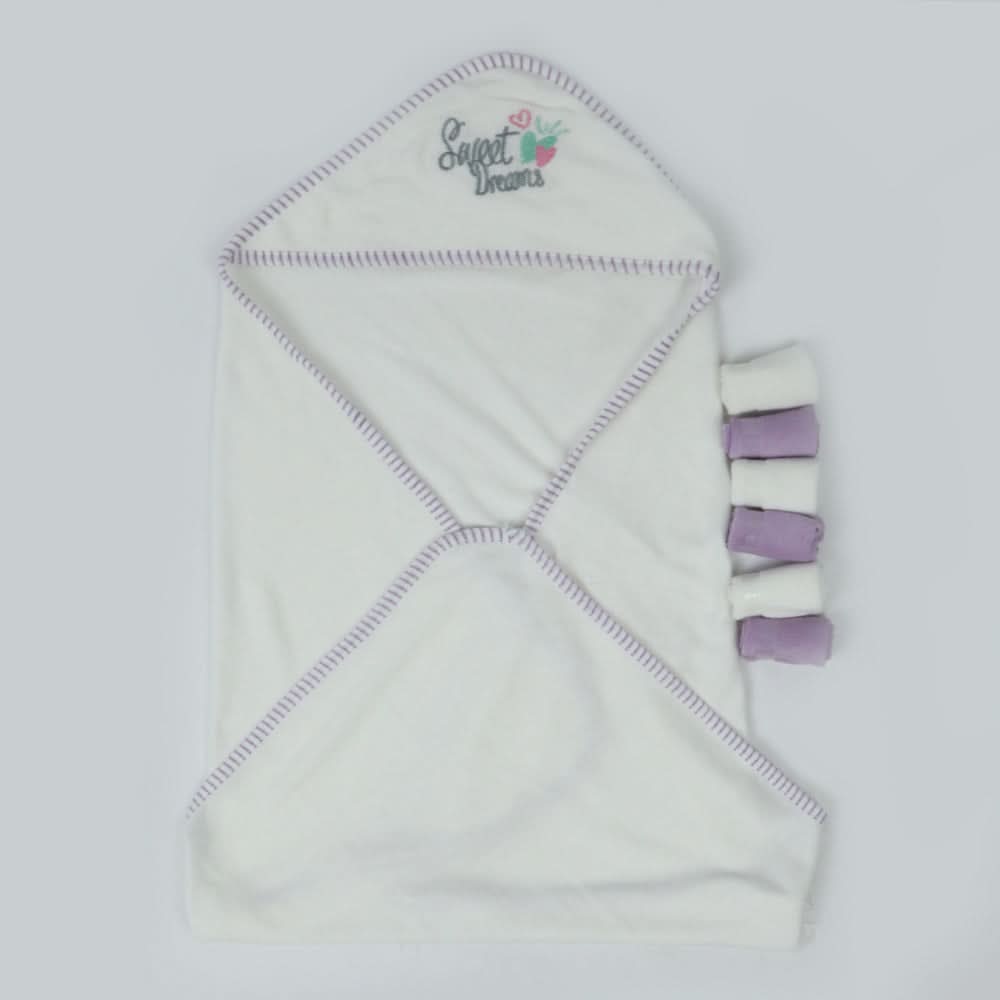 Valuable Bath Towel & 6 Pc Roll Face Towel - White, Bath Accessories, Chase Value, Chase Value