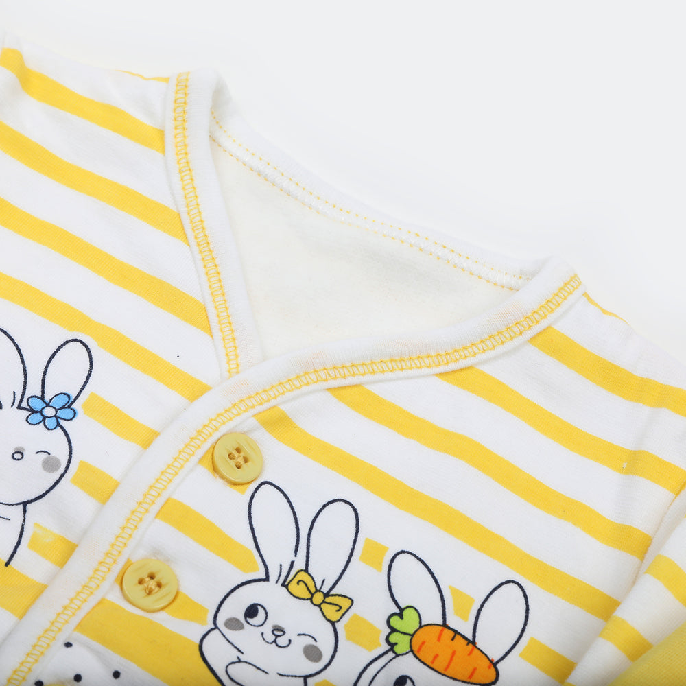Newborn Girls Full Sleeves Suit - Yellow, Newborn Girls Sets & Suits, Chase Value, Chase Value