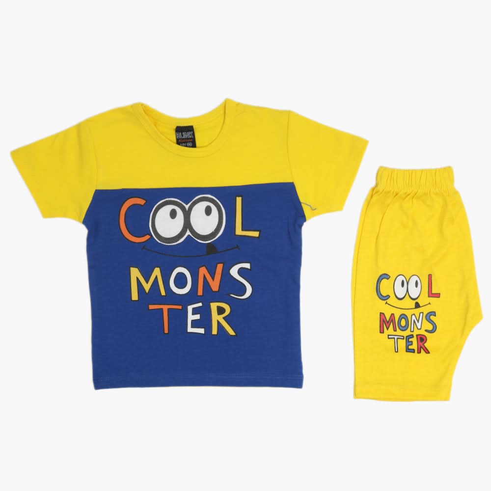 Boys Half Sleeves Suit - Yellow, Boys Sets & Suits, Chase Value, Chase Value