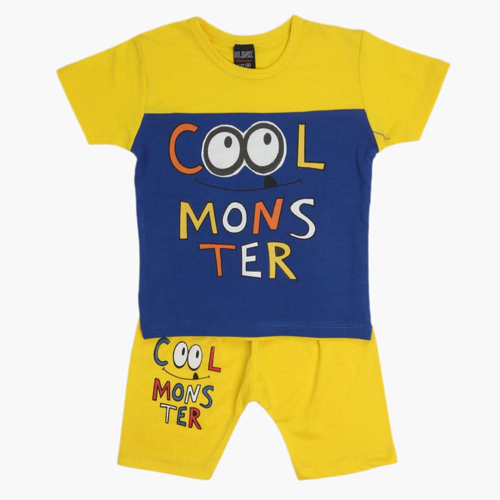 Boys Half Sleeves Suit - Yellow, Boys Sets & Suits, Chase Value, Chase Value