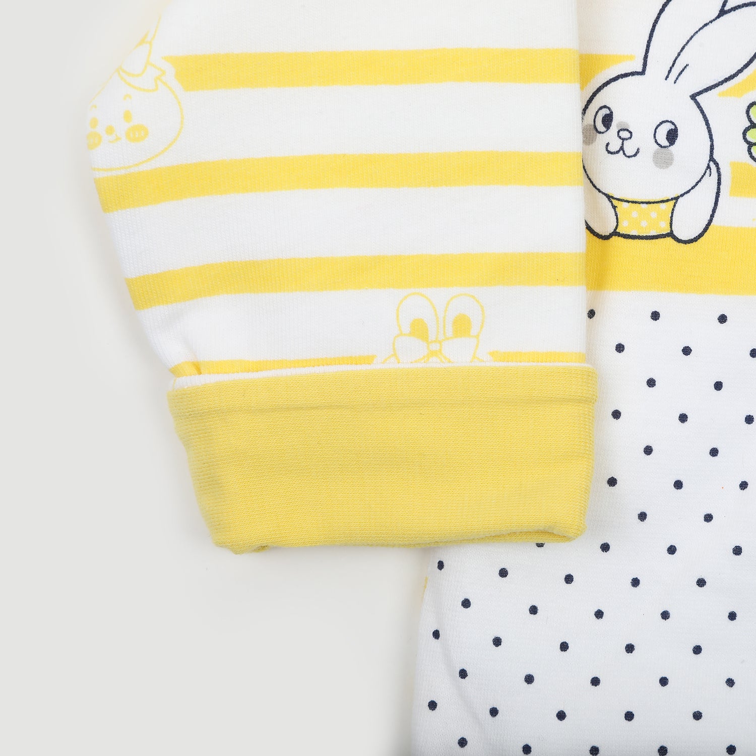 Newborn Girls Full Sleeves Suit - Yellow, Newborn Girls Sets & Suits, Chase Value, Chase Value