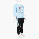 Girls Full Sleeves Tight Suit - Sky Blue, Girls Suits, Chase Value, Chase Value
