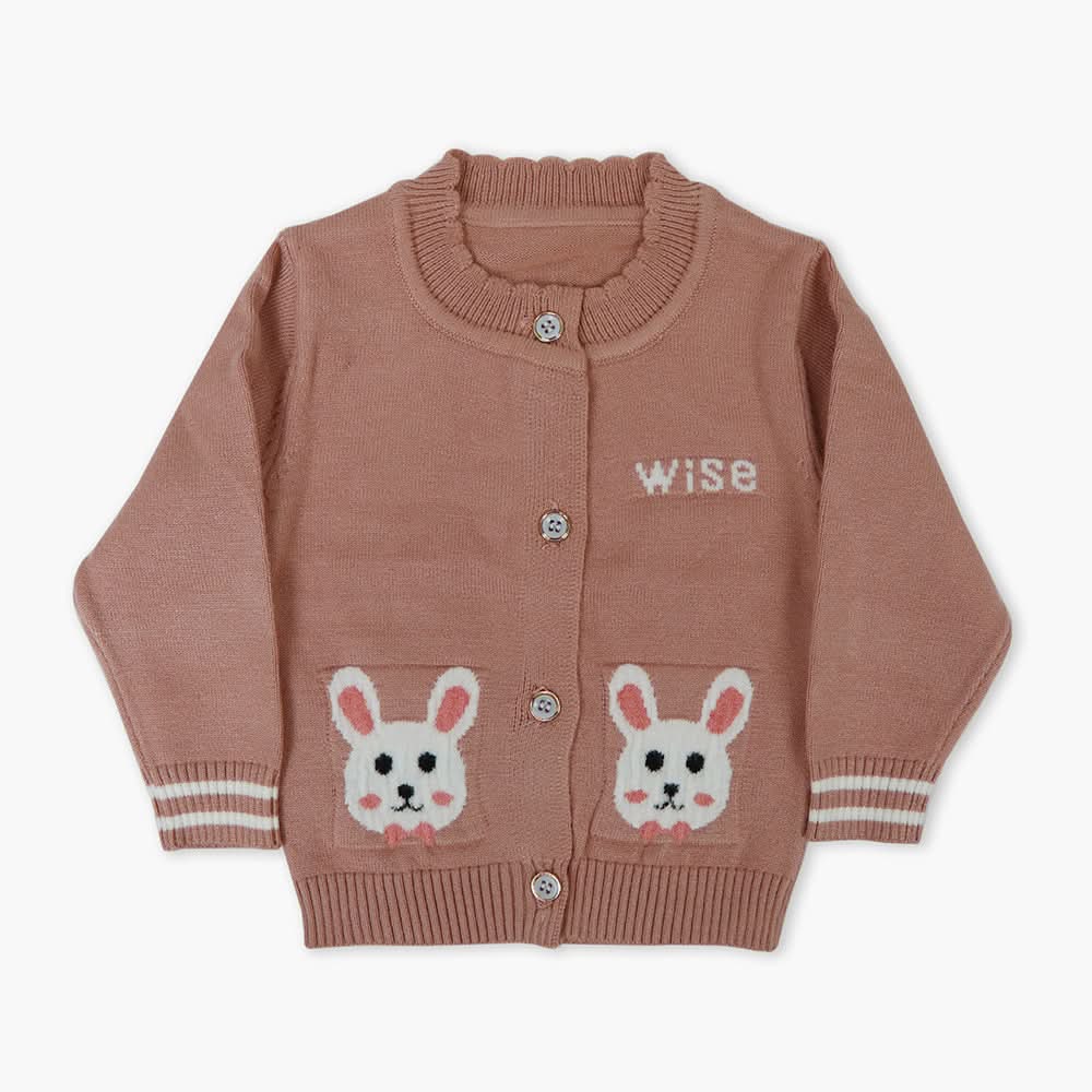 Newborn Girls Sweater - Tea Pink, Newborn Girls Winterwear, Chase Value, Chase Value