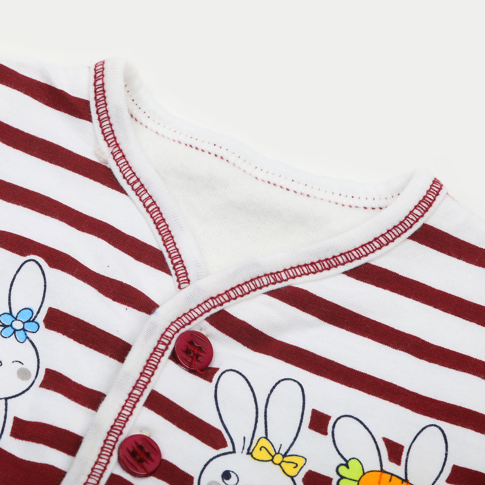 Newborn Girls Full Sleeves Suit - Maroon, Newborn Girls Sets & Suits, Chase Value, Chase Value