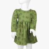 Girls Full Sleeves Frock - Green, Girls Frocks, Chase Value, Chase Value