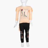 Girls Full Sleeves Tight Suit - Peach, Girls Suits, Chase Value, Chase Value